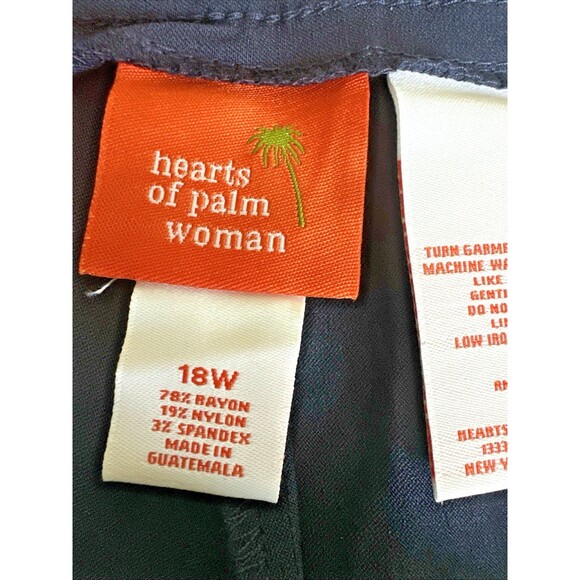 Hearts Of Palms Plus Size Tech Stretch Pant with Elastic Waistband Navy Blue 18W - Picture 9 of 12